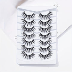 7 Pairs Long Wispy Fluffy False Eyelashes Fishtail Lashes - 7 15mm