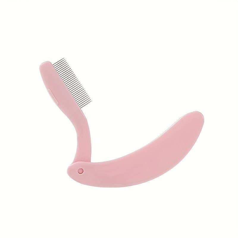 Portable Makeup Brushes Folding Eyelash Comb Beauty Tool Pink