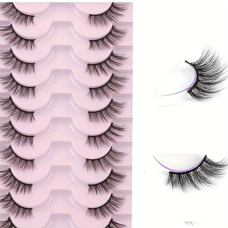 10 Pairs Natural Thick Fluffy Faux Mink False Eyelashes