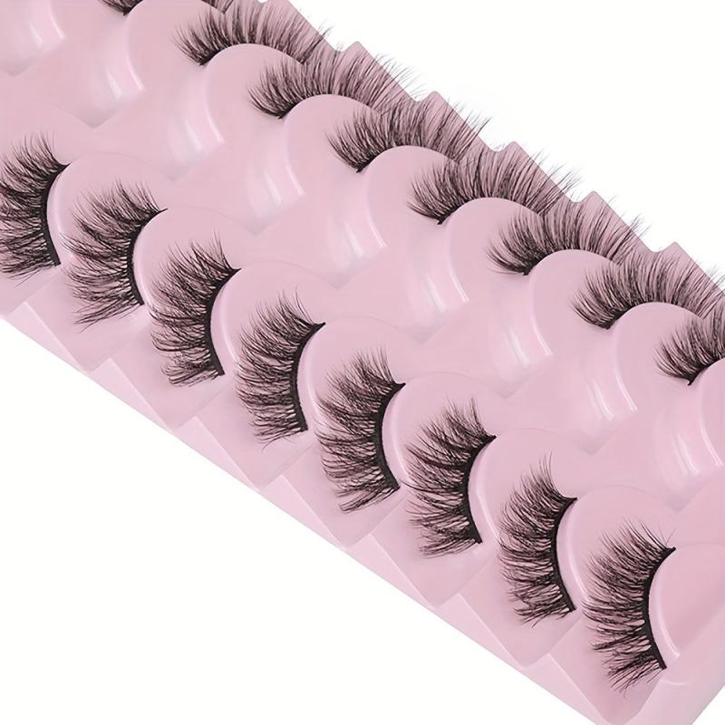 10 Pairs Natural Thick Fluffy Faux Mink False Eyelashes