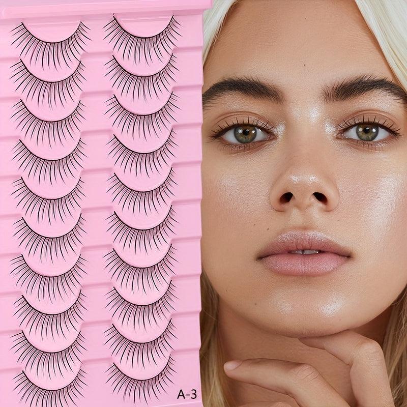 10 Pairs Natural Wispy Cosplay False Eyelashes