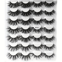 14 Pairs 3D Faux Mink Fluffy False Eyelashes Crisscross Makeup Extension
