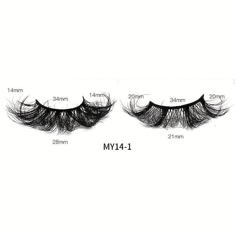14 Pairs 3D Faux Mink Fluffy False Eyelashes Crisscross Makeup Extension