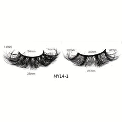 14 Pairs 3D Faux Mink Fluffy False Eyelashes Crisscross Makeup Extension