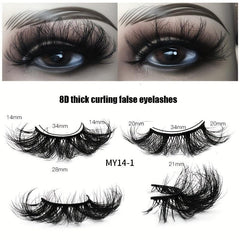 14 Pairs 3D Faux Mink Fluffy False Eyelashes Crisscross Makeup Extension
