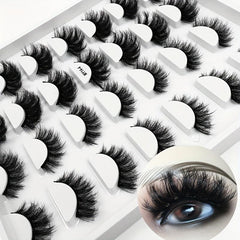 14 Pairs 3D Faux Mink Fluffy False Eyelashes Crisscross Makeup Extension
