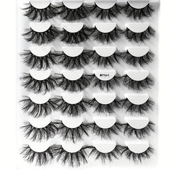 14 Pairs 3D Faux Mink Fluffy False Eyelashes Crisscross Makeup Extension