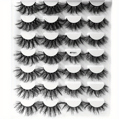 14 Pairs 3D Faux Mink Fluffy False Eyelashes Crisscross Makeup Extension