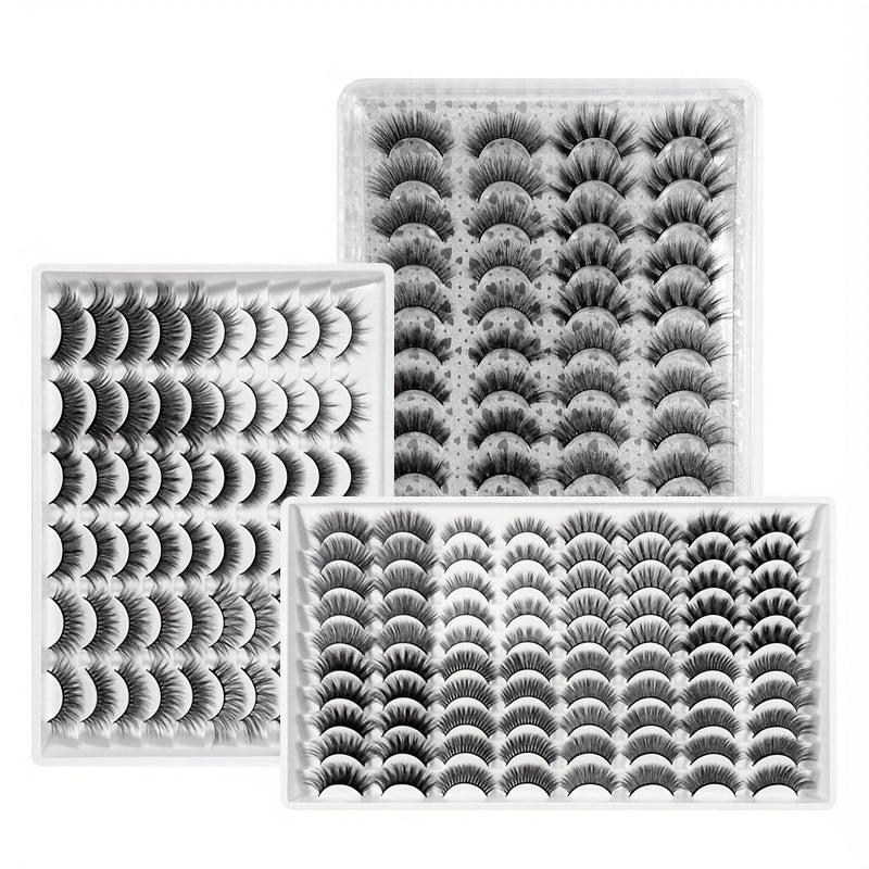 Fluffy False Eyelashes 40 Pairs Natural Thick Volume Lashes Reusable
