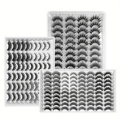 Fluffy False Eyelashes 40 Pairs Natural Thick Volume Lashes Reusable