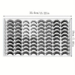 Fluffy False Eyelashes 40 Pairs Natural Thick Volume Lashes Reusable