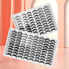 Fluffy False Eyelashes 40 Pairs Natural Thick Volume Lashes Reusable