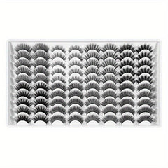 Fluffy False Eyelashes 40 Pairs Natural Thick Volume Lashes Reusable