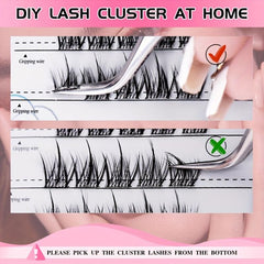 Cluster Lashes With Polymer Coated Adhesive Strip