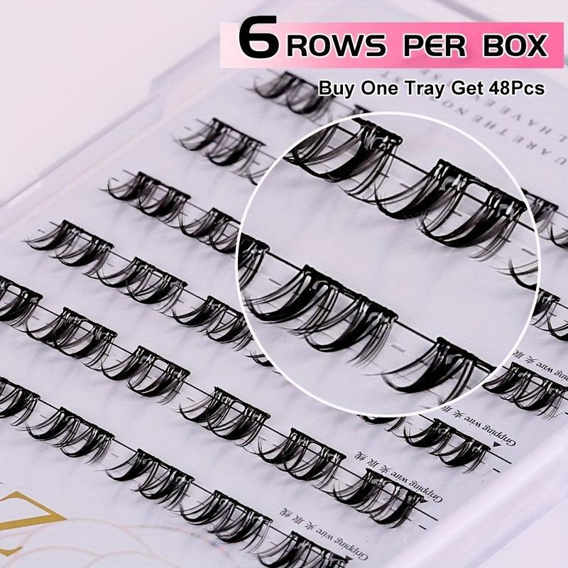 Cluster Lashes With Polymer Coated Adhesive Strip