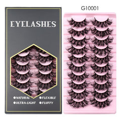 10 Pairs Fluffy Faux Mink Lashes Dramatic Volume Curly False Eyelashes