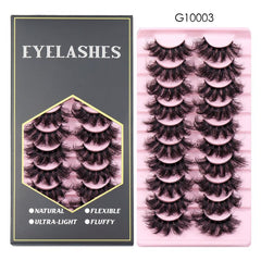 10 Pairs Fluffy Faux Mink Lashes Dramatic Volume Curly False Eyelashes