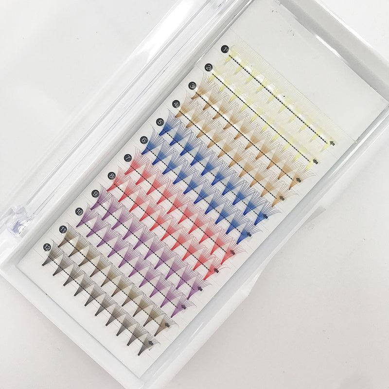 Colorful Eyelash Clusters 10D 12 Row Curly Eyelash Extension Pack