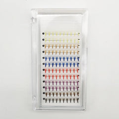 Colorful Eyelash Clusters 10D 12 Row Curly Eyelash Extension Pack