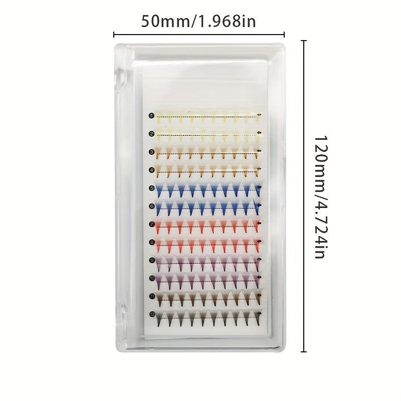 Colorful Eyelash Clusters 10D 12 Row Curly Eyelash Extension Pack