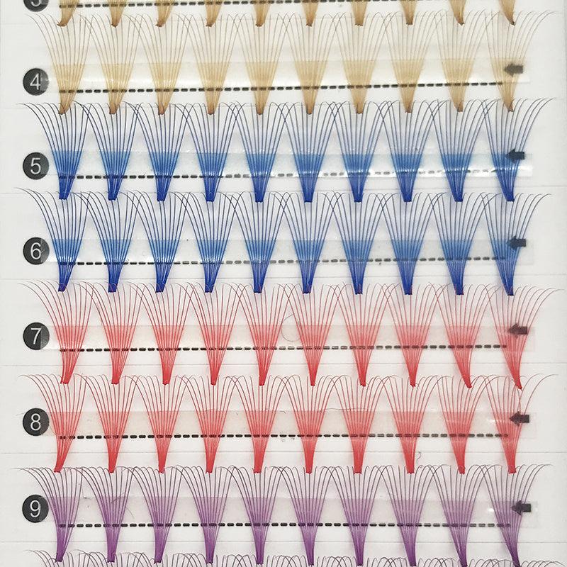 Colorful Eyelash Clusters 10D 12 Row Curly Eyelash Extension Pack