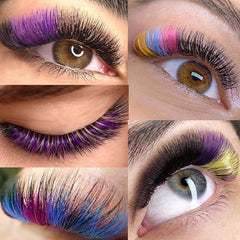 Colorful Eyelash Clusters 10D 12 Row Curly Eyelash Extension Pack