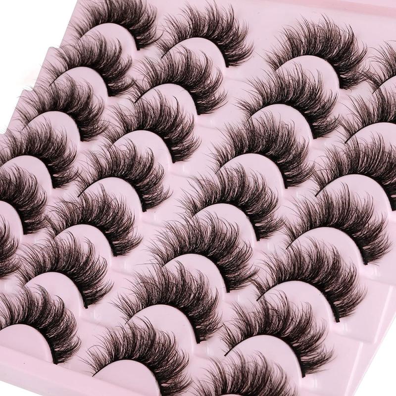 14 Pairs Wispy False Eyelashes Fluffy Mink Lashes Pack