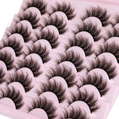 14 Pairs Wispy False Eyelashes Fluffy Mink Lashes Pack