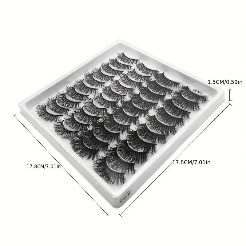 20 Pairs Dramatic Fluffy False Eyelashes for Stage Party Makeup