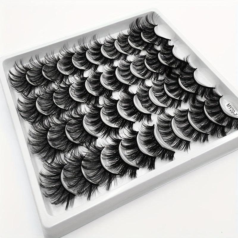 20 Pairs Dramatic Fluffy False Eyelashes for Stage Party Makeup