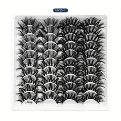 20 Pairs Dramatic Fluffy False Eyelashes for Stage Party Makeup