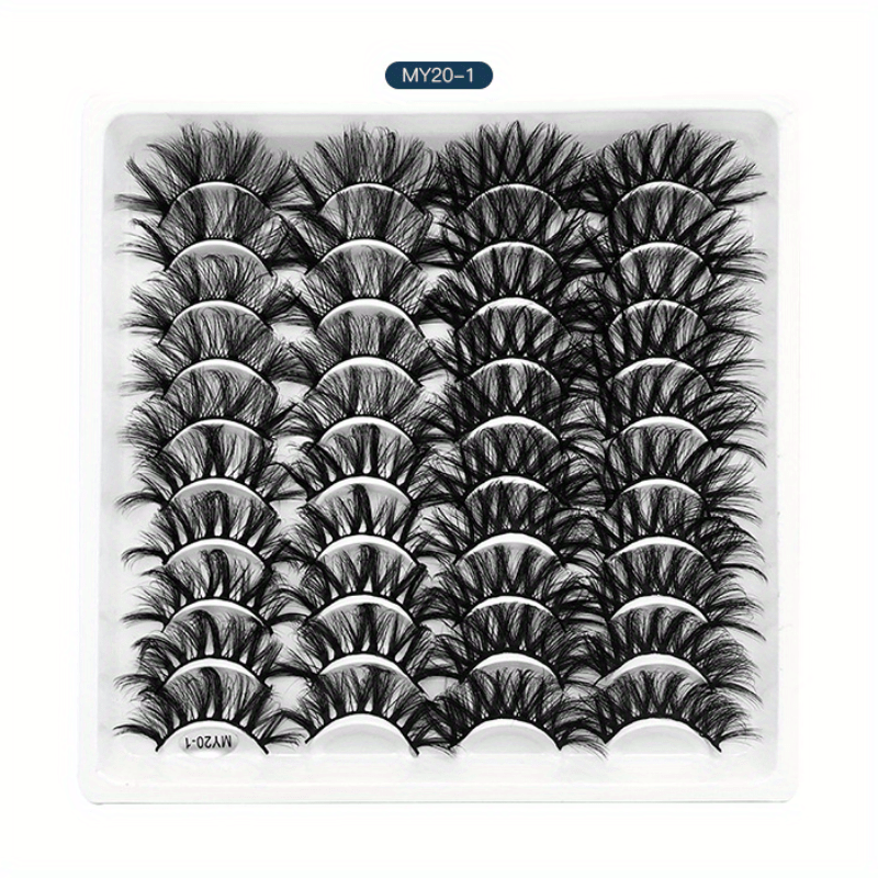 20 Pairs Dramatic Fluffy False Eyelashes for Stage Party Makeup