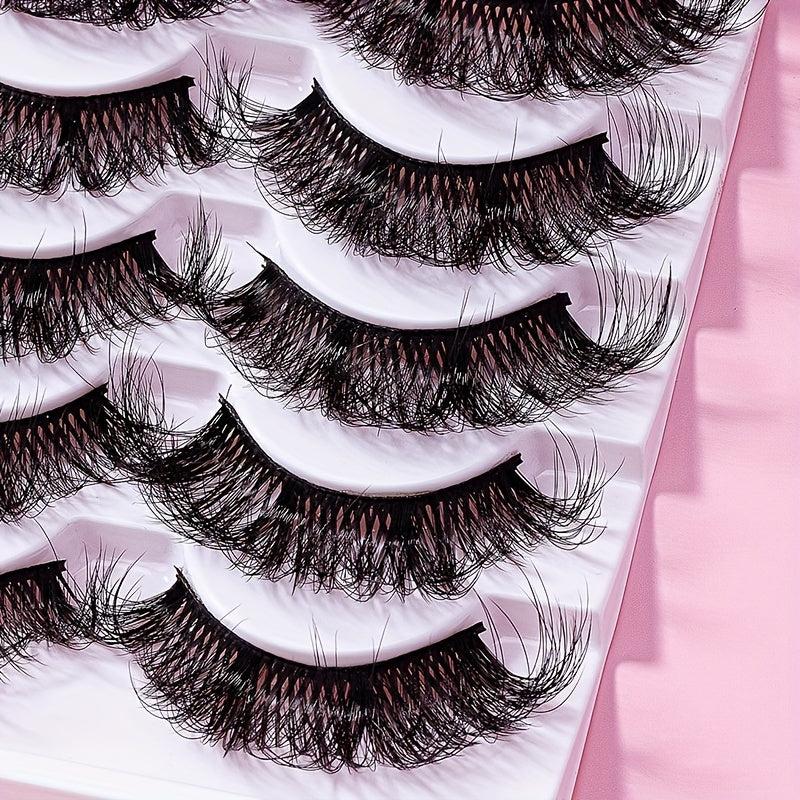 5 Pairs 8D Fluffy False Eyelashes Dramatic Volume Cross Makeup False Eyelashes