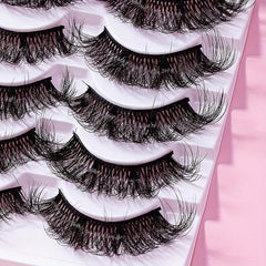 5 Pairs 8D Fluffy False Eyelashes Dramatic Volume Cross Makeup False Eyelashes