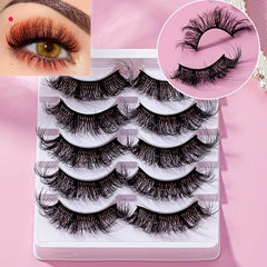 5 Pairs 8D Fluffy False Eyelashes Dramatic Volume Cross Makeup False Eyelashes