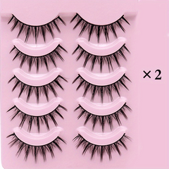 5 10 Pairs Thick Style Cross Eye 3D False Eyelashes