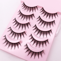 5 10 Pairs Thick Style Cross Eye 3D False Eyelashes