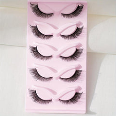 5 Pairs 5D Cat Eyes False Eyelashes 16mm
