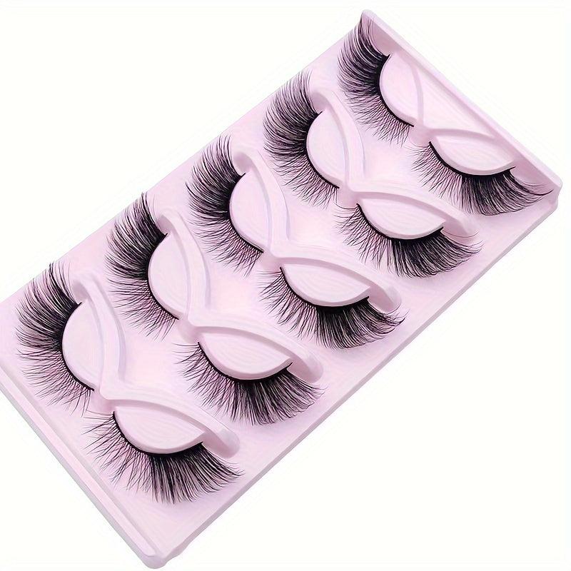 5 Pairs Natural Long Wispy 3D Mink Eyelashes Extension Makeup Lashes