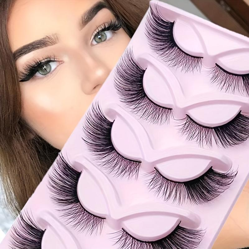 5 Pairs Natural Long Wispy 3D Mink Eyelashes Extension Makeup Lashes