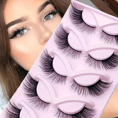 5 Pairs Natural Long Wispy 3D Mink Eyelashes Extension Makeup Lashes