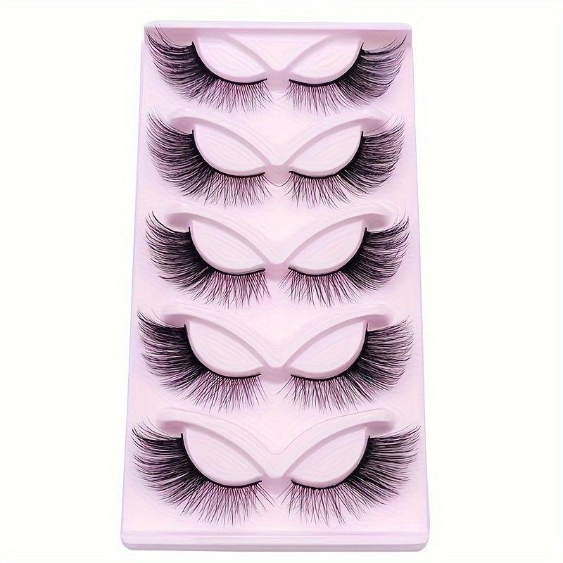 5 Pairs Natural Long Wispy 3D Mink Eyelashes Extension Makeup Lashes
