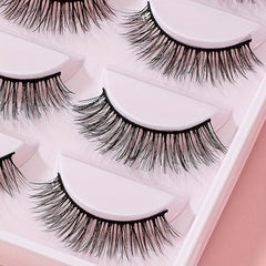 5 Pairs 3D Stereotic Cross False Eyelashes Natural Fish Tail Lashes