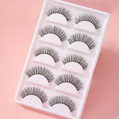 5 Pairs 3D Stereotic Cross False Eyelashes Natural Fish Tail Lashes