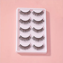 5 Pairs 3D Stereotic Cross False Eyelashes Natural Fish Tail Lashes