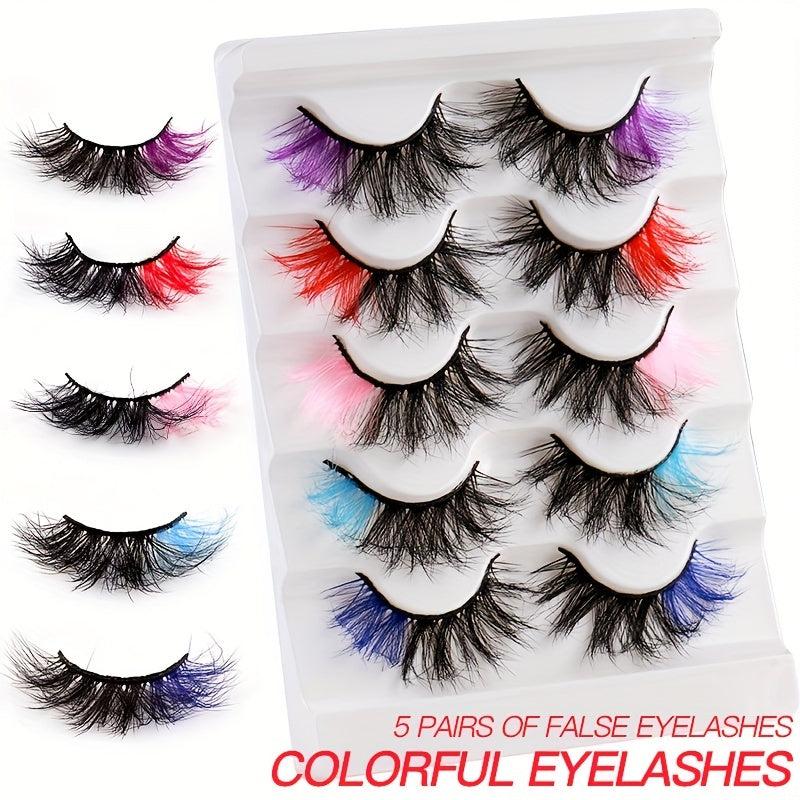 Colored 3D Crisscross False Eyelashes for Makeup Cosplay Party Halloween