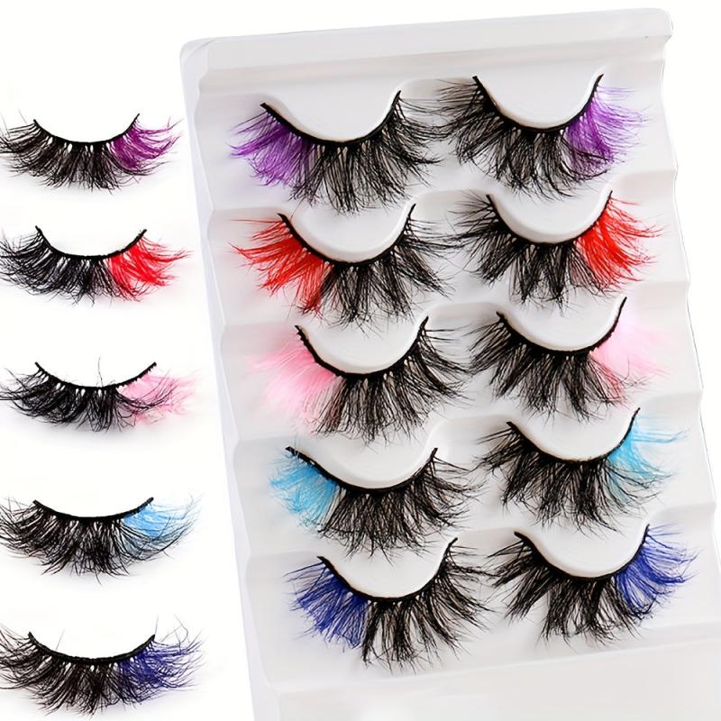 Colored 3D Crisscross False Eyelashes for Makeup Cosplay Party Halloween