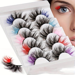 Colored 3D Crisscross False Eyelashes for Makeup Cosplay Party Halloween