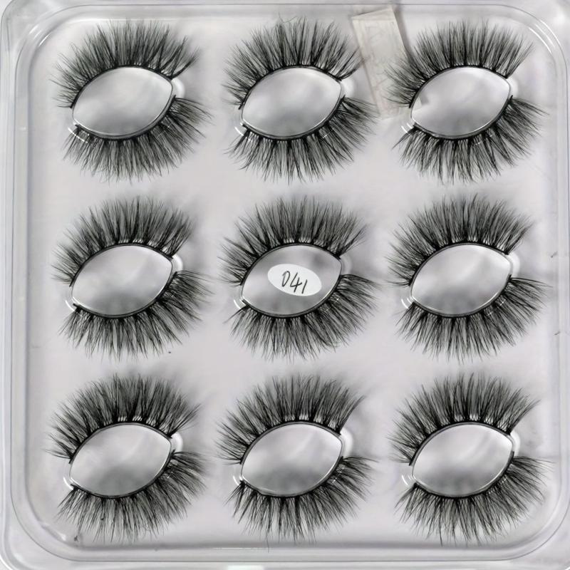 9 Pairs Natural 3D False Eyelashes Party Daily Wear For Women