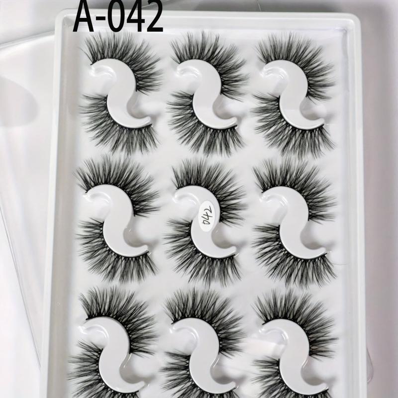 9 Pairs Natural 3D False Eyelashes Party Daily Wear For Women